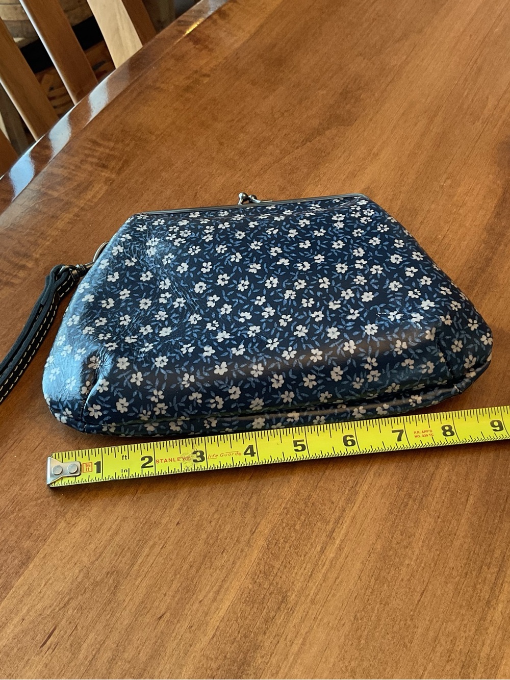 Patricia Nash Navy Floral Kiss-Lock Wristlet - Picture 8 of 9